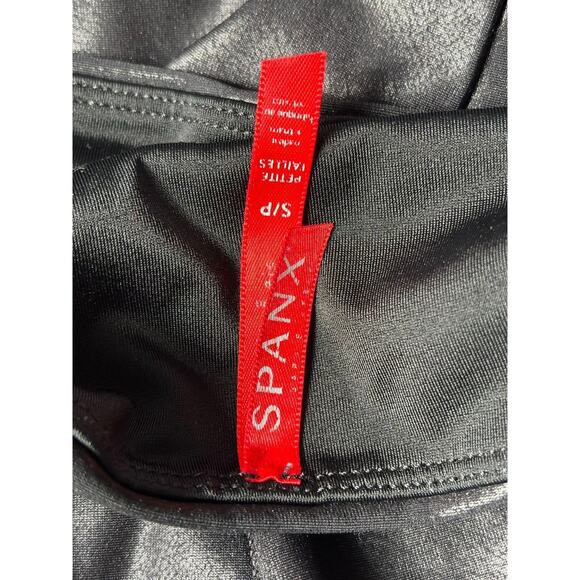 Spanx Faux Leather Leggings Womens Small Petite High Rise Shaping Pants S/P - Picture 3 of 9